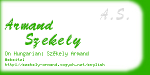 armand szekely business card